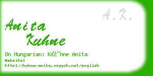 anita kuhne business card